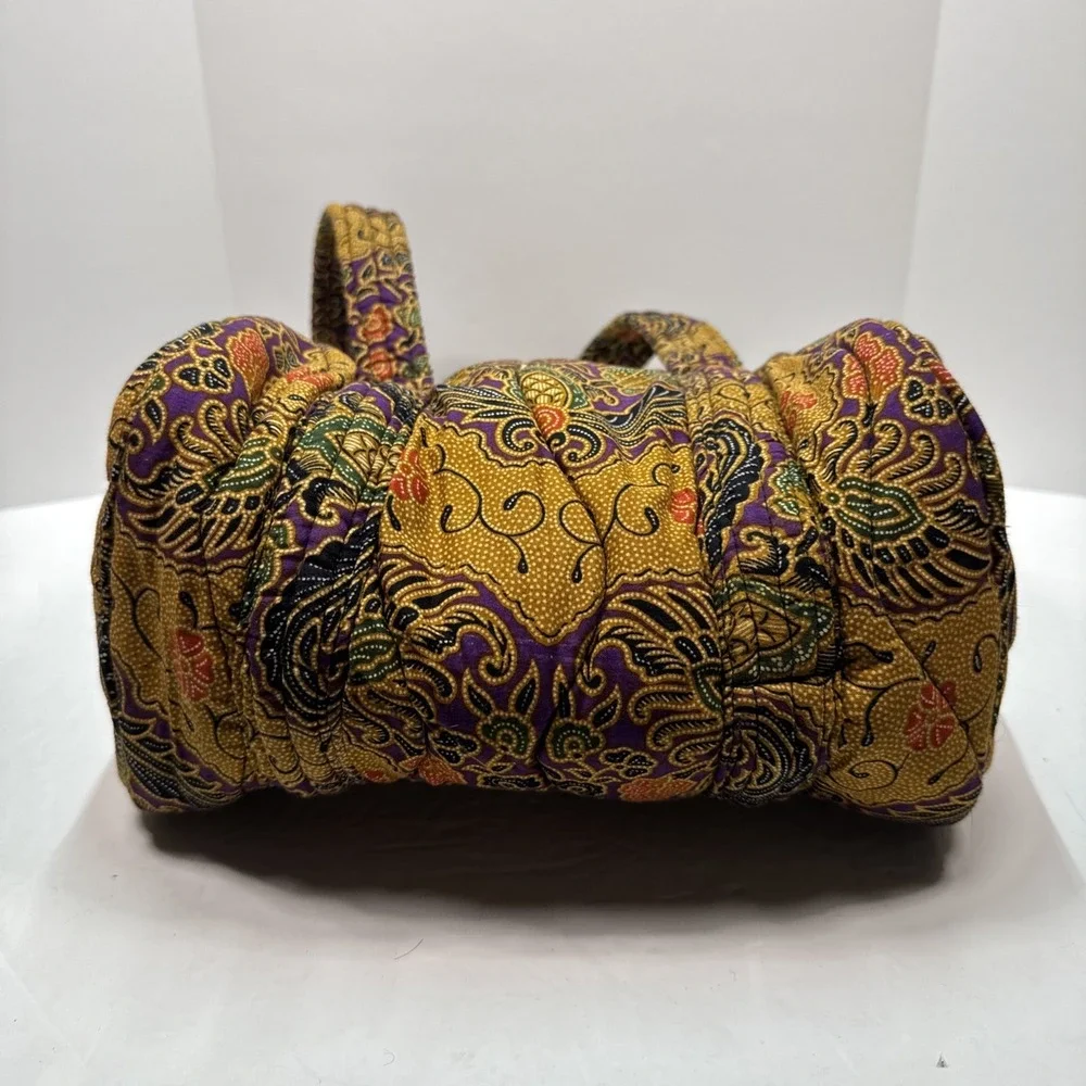 Isadora Fashions Indonesia Handbag Mini Duffel Purse Quilted 100% Cotton